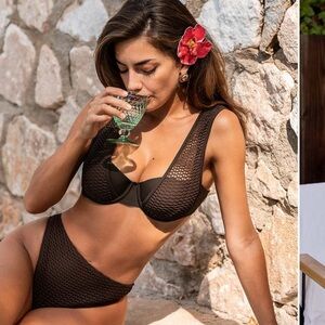 Cupshe Brown Mesh Bikini Set